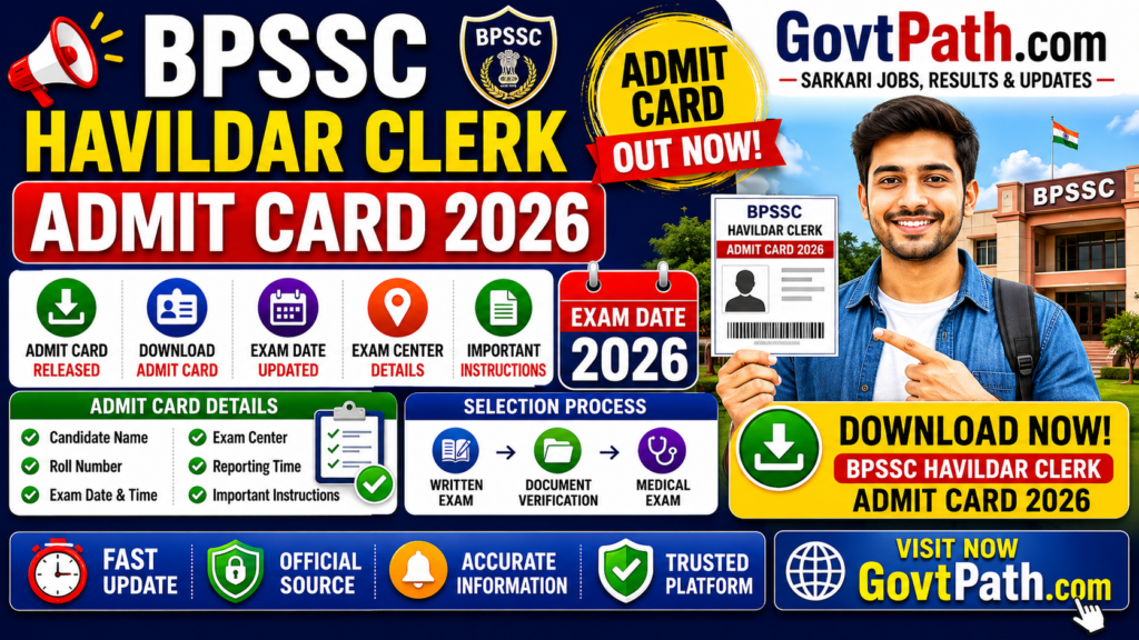 BPSSC Bihar Police Havildar Clerk Admit Card 2026