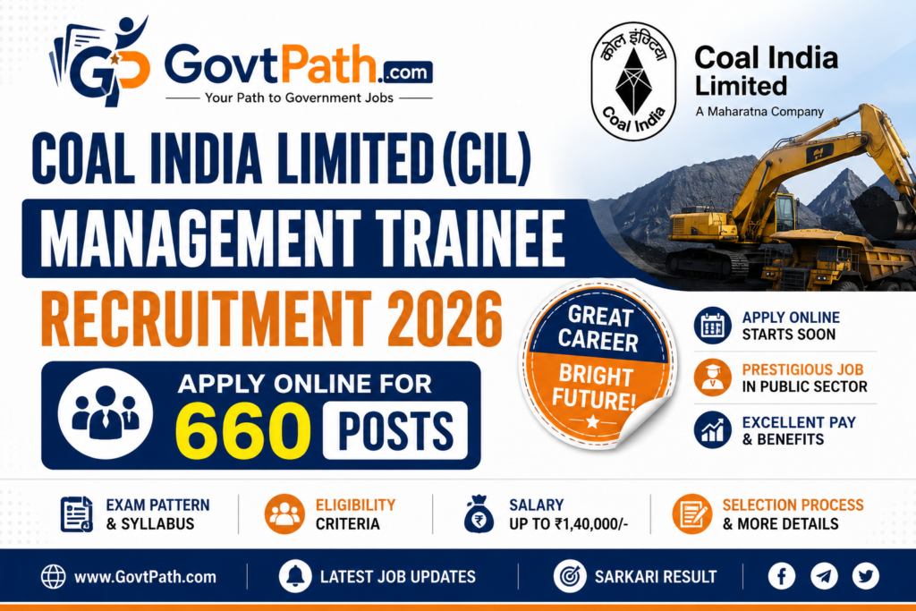 Coal India Limited (CIL) Management Trainee Recruitment 2026