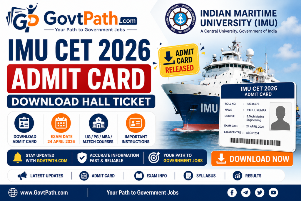Indian Maritime University (IMU) CET Admissions 2026