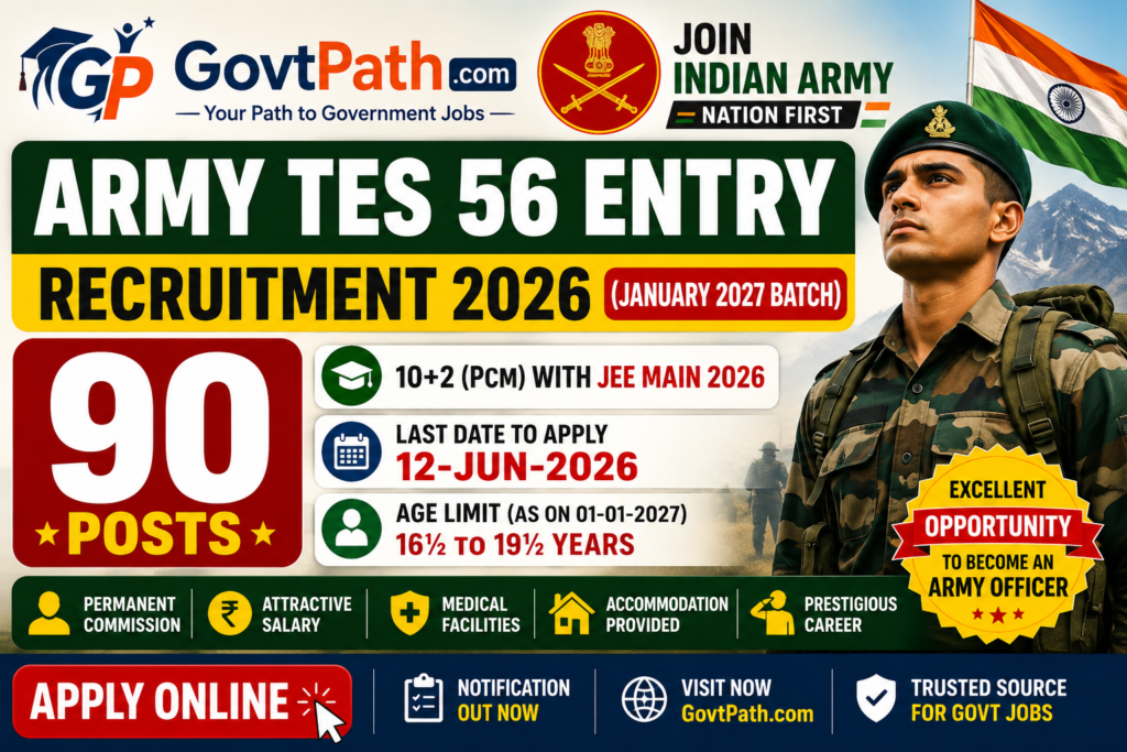 Join Indian Army 10+2 TES 56 Entry Recruitment 2026