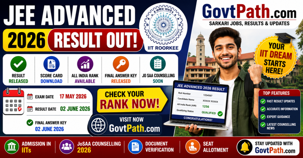 JEE Advanced 2026 Result Out