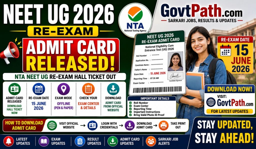 NEET UG 2026 Re-Exam Admit Card