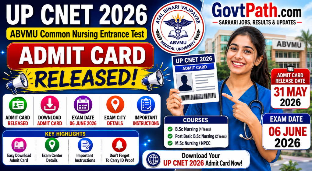 UP CNET 2026 Admission Form