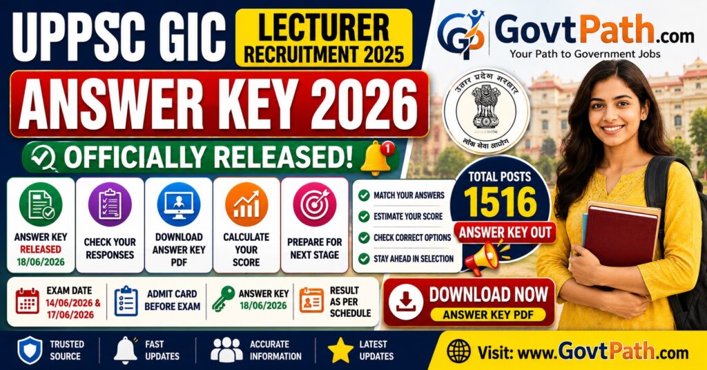 UPPSC GIC Lecturer Answer Key 2026