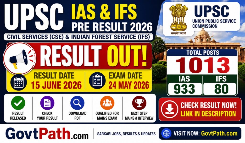 UPSC IAS IFS Pre Result 2026