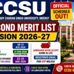CCSU Second Merit List 2026-27