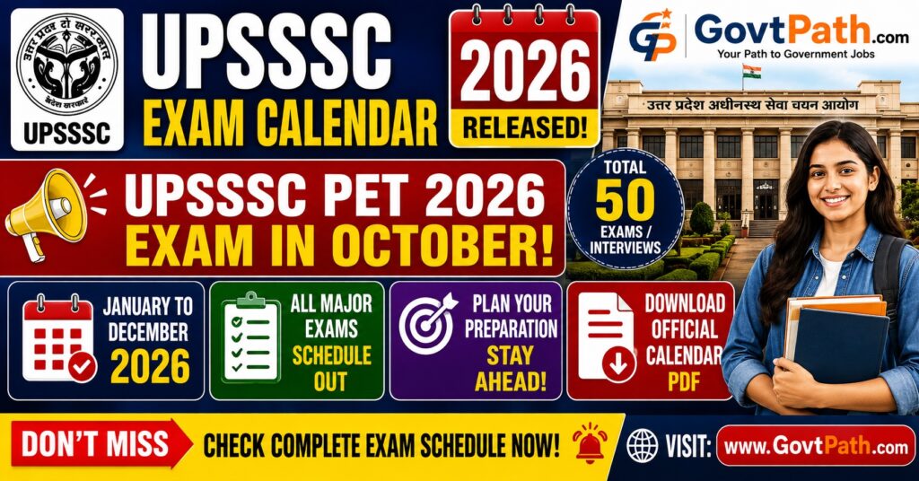 UPSSSC Exam Calendar 2026