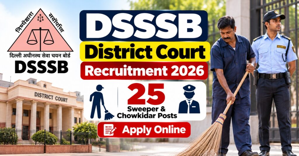 DSSSB District Court Recruitment 2026: Apply Online for 25 Sweeper & Chowkidar Posts